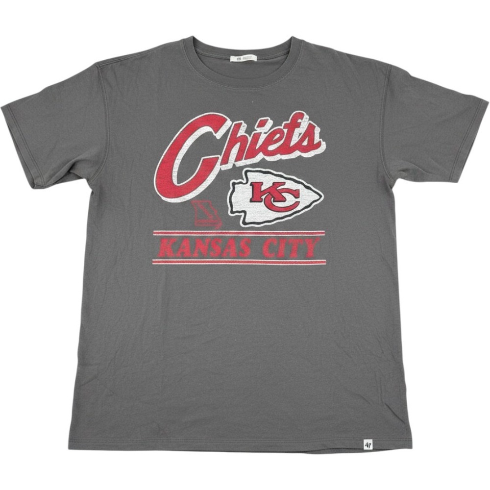 47 Brand Kansas City Chiefs NFL Tee Shirt Womens Medium Submarine Grey NEW